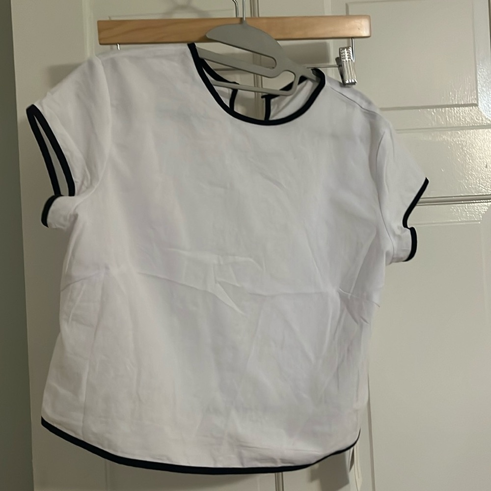 Matching white short and top outfit